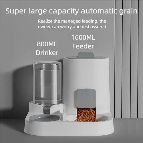 Automatic Pet Feeder And Water Dispenser Two-in-One Bowl Large Capacity For Cats Dogs Smooth Feeding System Pet Supplies