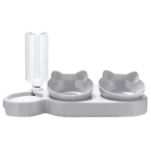 3 in 1 Cat Feeder Automatic Water Dispenser Double Bowl Pet Bowl for Small Dogs Cats Pet Food Container Cat Accessories