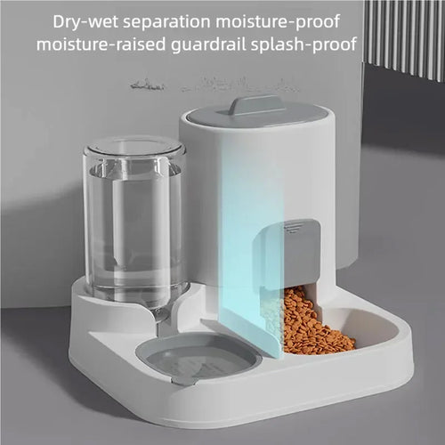 Automatic Pet Feeder And Water Dispenser Two-in-One Bowl Large Capacity For Cats Dogs Smooth Feeding System Pet Supplies